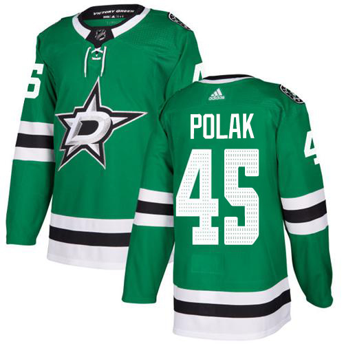 Adidas Men Dallas Stars #45 Roman Polak Green Home Authentic Stitched NHL Jersey->dallas stars->NHL Jersey